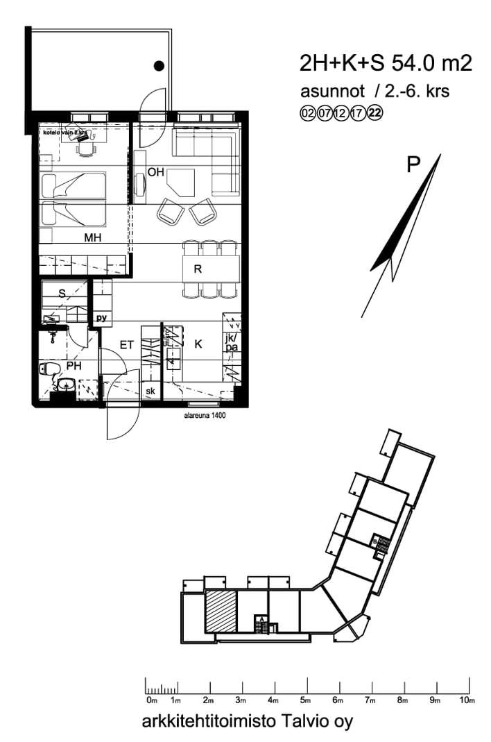 Kerrostalo, 2H+KK+S, 54 m², Hervanta, Tampere