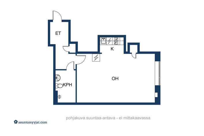 Kerrostalo, 1h+k+kph, 26 m², Kallio – pohled 3