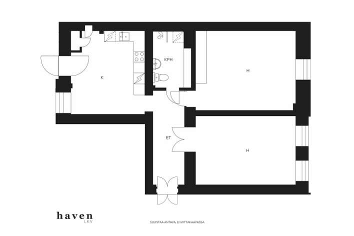 Kerrostalo, 2h, k, kph, 81 m², Kaartinkaupunki – pohled 2
