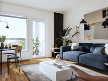 Asunto E32 (2h+kt 48,0 m2) - olohuone