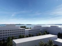 Visualisoitu näkymä asunnosta C 70. Kuvissa näkyvät rakennukset ovat viitteellisiä perustuen asemakaavaan.