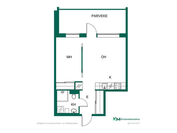 Kerrostalo, 2h+kt, 35,5 m², Linnainmaa – pohled 2