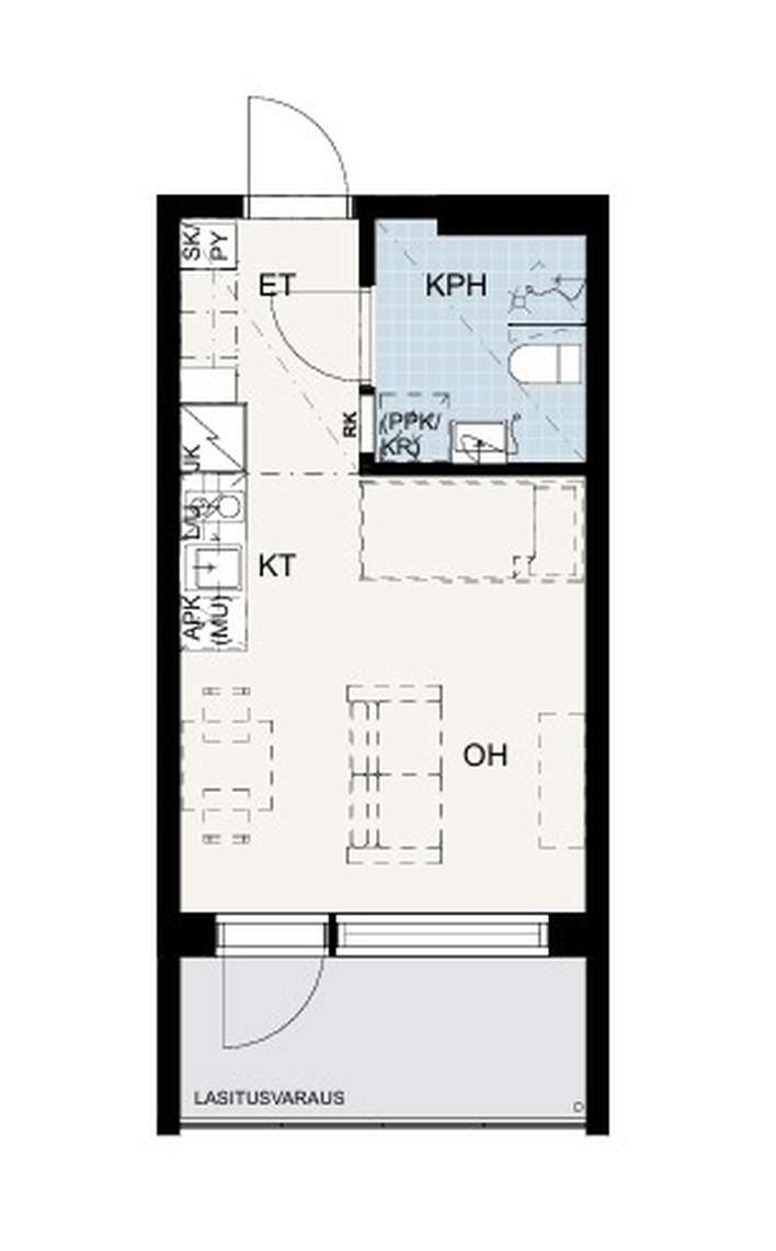 Kerrostalo, 1h+kt+parveke, 22,5 m², Annala – pohled 2