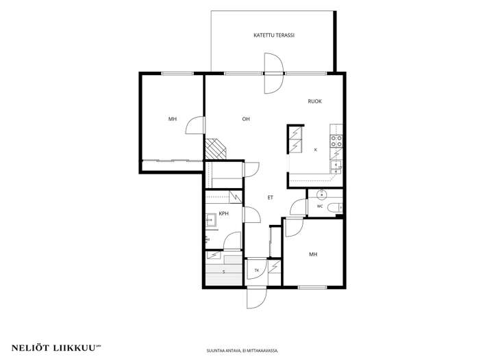 Rivitalo, 3h, k, kph/s, eril.wc, vh, terassi, ak, varasto, 74,5 m², Renkomäki - Näkymä 2