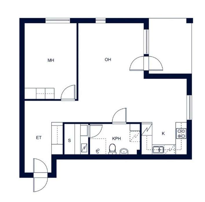 Kerrostalo, 2h+k+s+las.parv., 59 m², Tuomarila – pohled 2