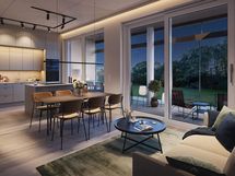 Visualisointikuva rivitalokodista  A 02 (4h+kt+s, 112 m²)