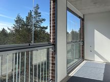 Tilavalta parvekkeelta kaunis näkymä puistoon