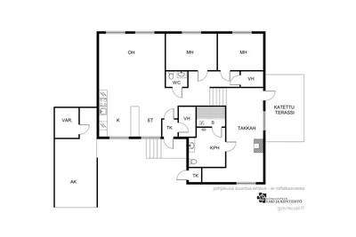 Omakotitalo, 2mh, oloh, takkah, k, kph, s, wc, 2vh, ak, 119/134 m², Tapala - View 3